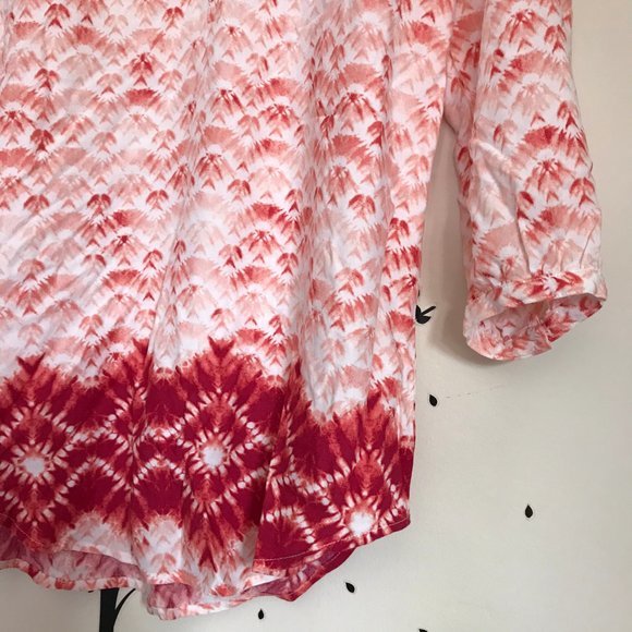 SONOMA red white tie dye print tunic top XS - Picture 7 of 8